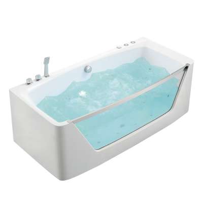 hanse acrylic resin clear glass whirlpool indoor massage bathtub