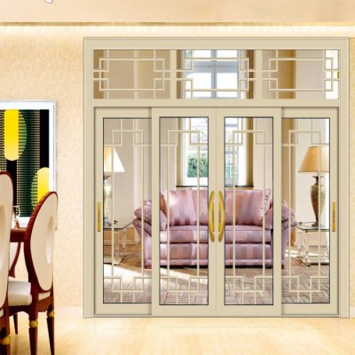 Hs-jy8069 House Internal Room Aluminum Frame Door With Window Interior Decorative Glass Bedroom Sliding Door